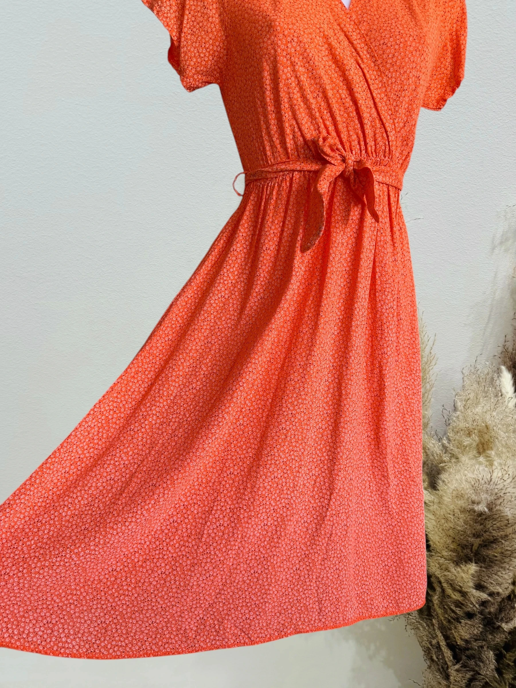 Lindo Vestido feminino midi laranja – photo 3